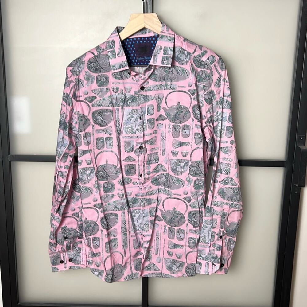 NWOT Lords of Harlech Lightweight Pink Long Sleeve Button Down Shirt Size Small